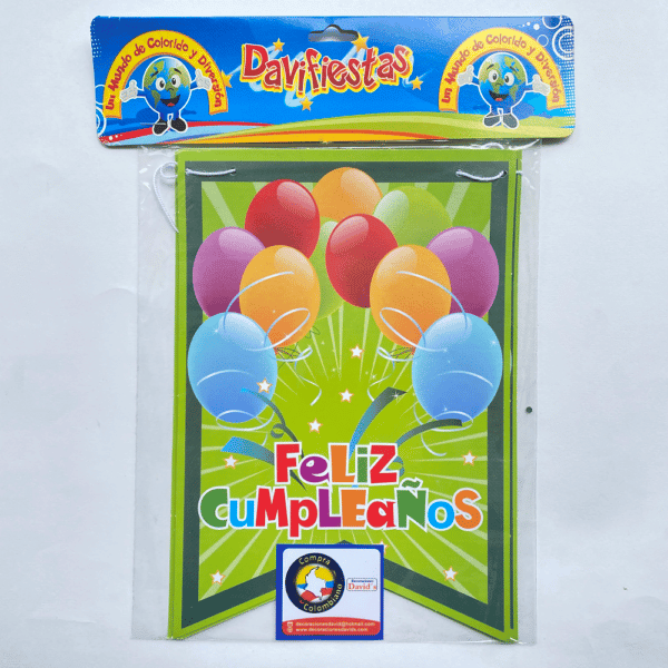 BANDERIN RECTANGULAR F/C GLOBOS