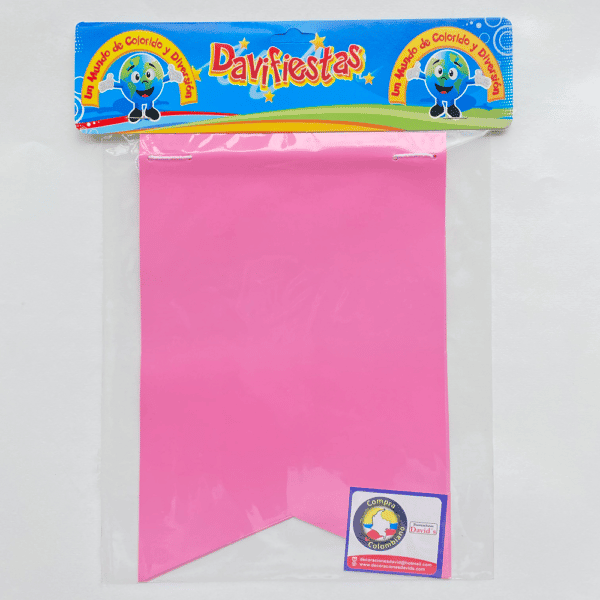 BANDERIN RECTANGULAR UNICOLOR ROSADO PASTEL