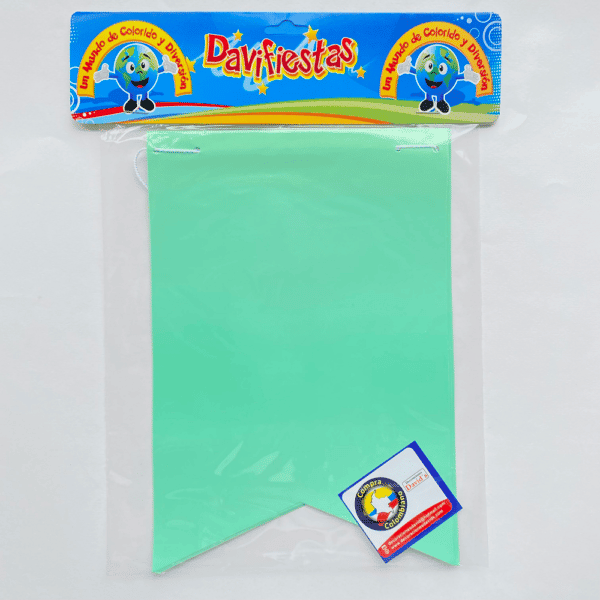 BANDERIN RECTANGULAR UNICOLOR VERDE PASTEL