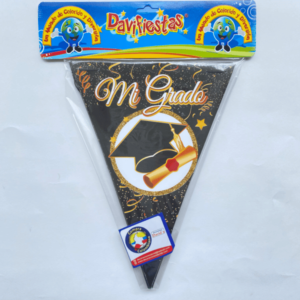 BANDERIN TRIANGULAR GRADO DORADO