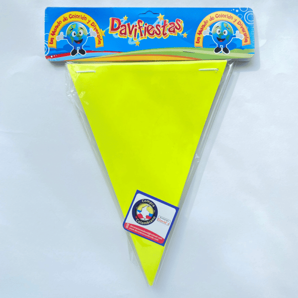 BANDERIN TRIANGULAR NEON AMARILLO