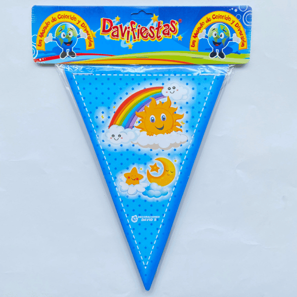 BANDERIN TRIANGULAR NUBE AZUL