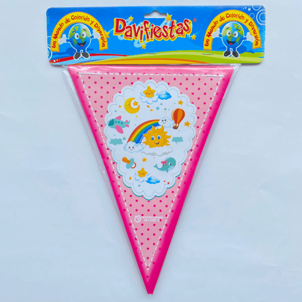 BANDERIN TRIANGULAR NUBE ROSADO