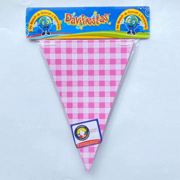BANDERIN TRIANGULAR PICNIC ROSADO