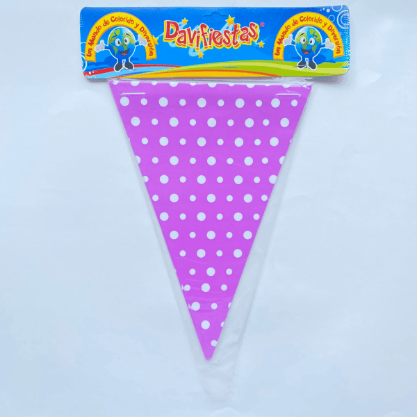 BANDERIN TRIANGULAR POLKA LILA
