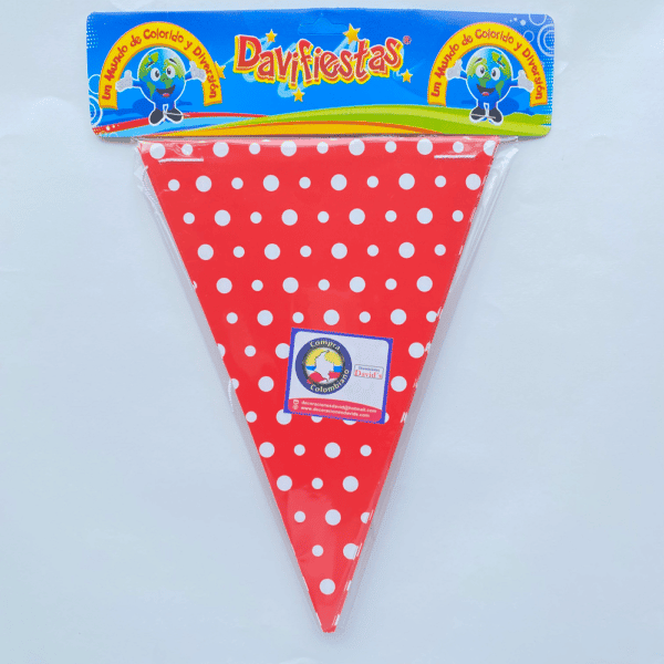 BANDERIN TRIANGULAR POLKA ROJO