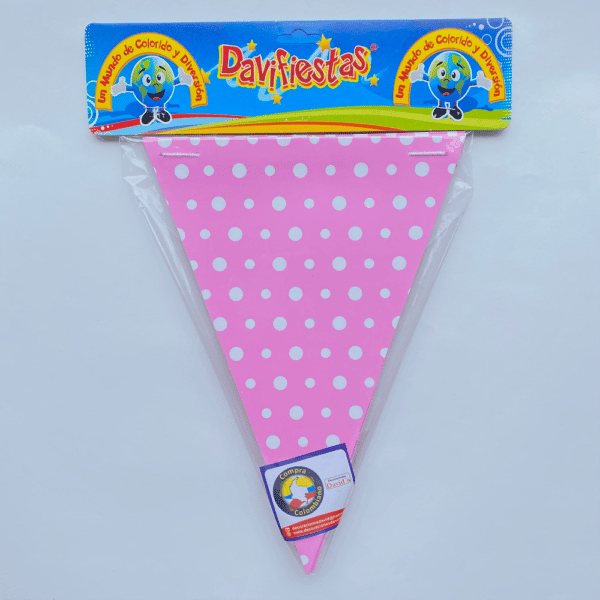 BANDERIN TRIANGULAR POLKA ROSADO