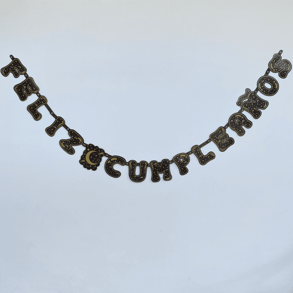 LETRA TROQUELADA LUNA NEGRO DORADO