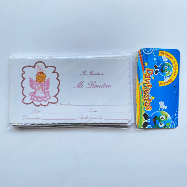 TARJETA LISA X12 ANGEL ROSADO