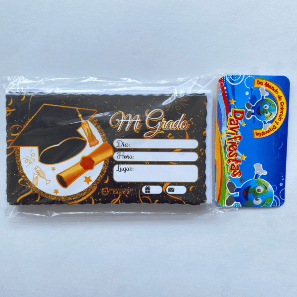 TARJETA LISA X12 GRADO DORADO