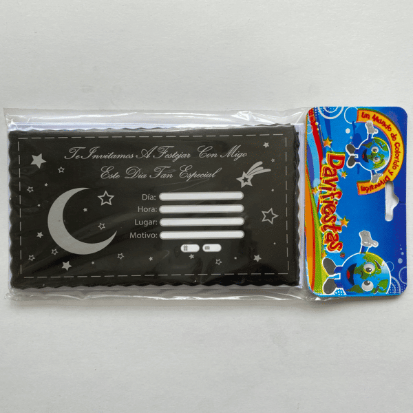 TARJETA LISA X12 LUNA NEGRO PLATEADO