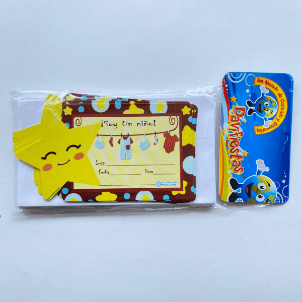 TARJETA LISA X12 ROPITA AZUL