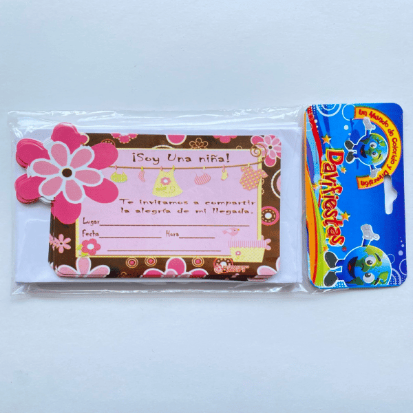 TARJETA LISA X12 ROPITA ROSADO