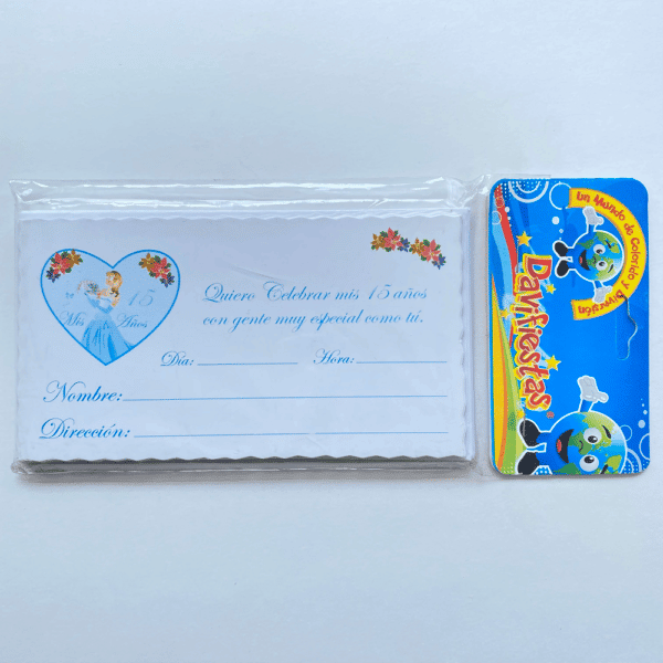 TARJETA LISA X12 SEÑORITA AZUL